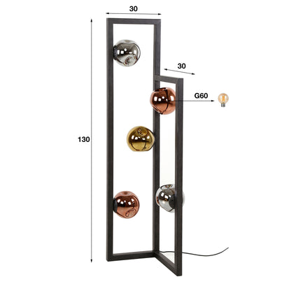Stehleuchte – 30×30×130 cm – Artic schwarz | Modell N0420
