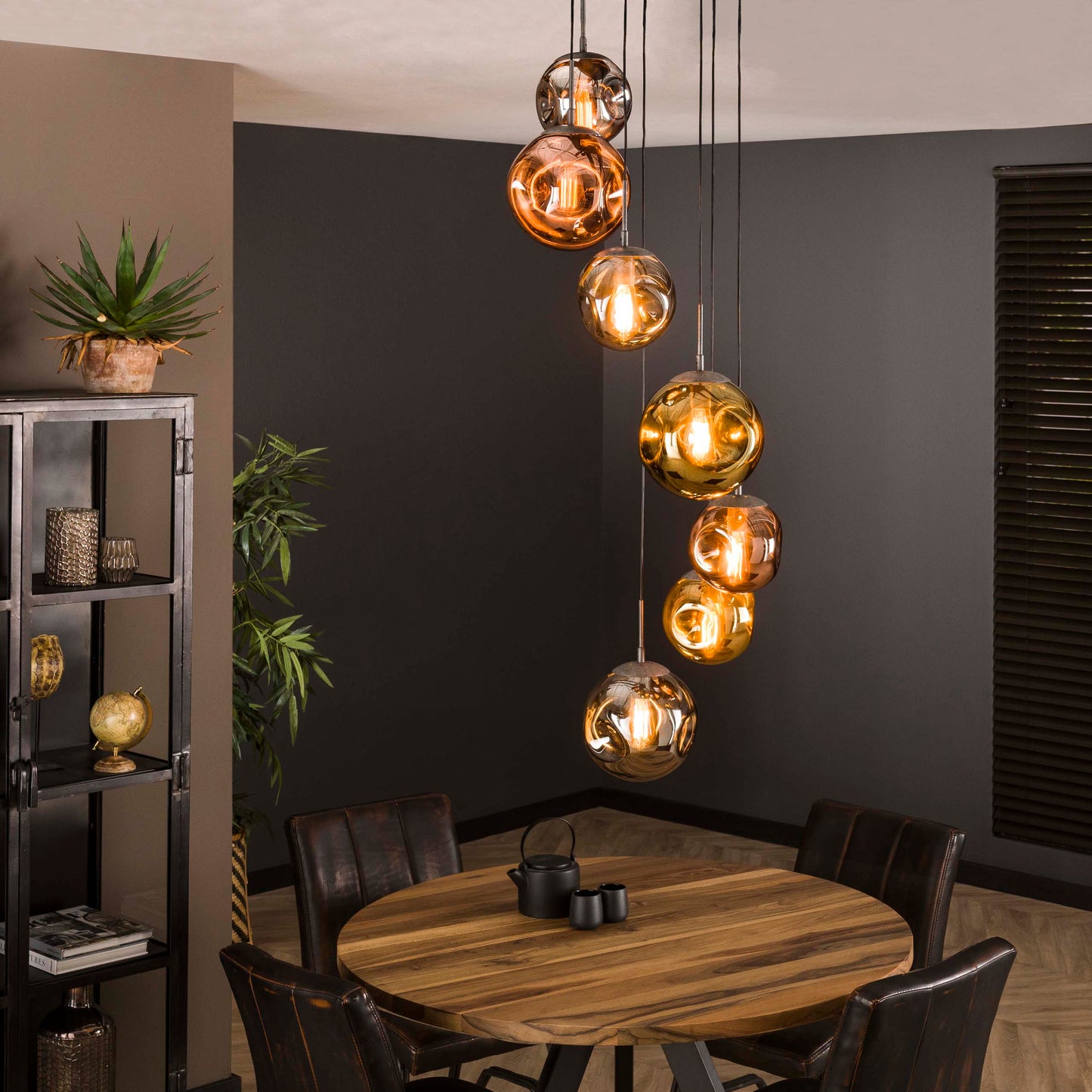 Pendelleuchte – 40×40×280 cm – Alt Silber | Modell N0424