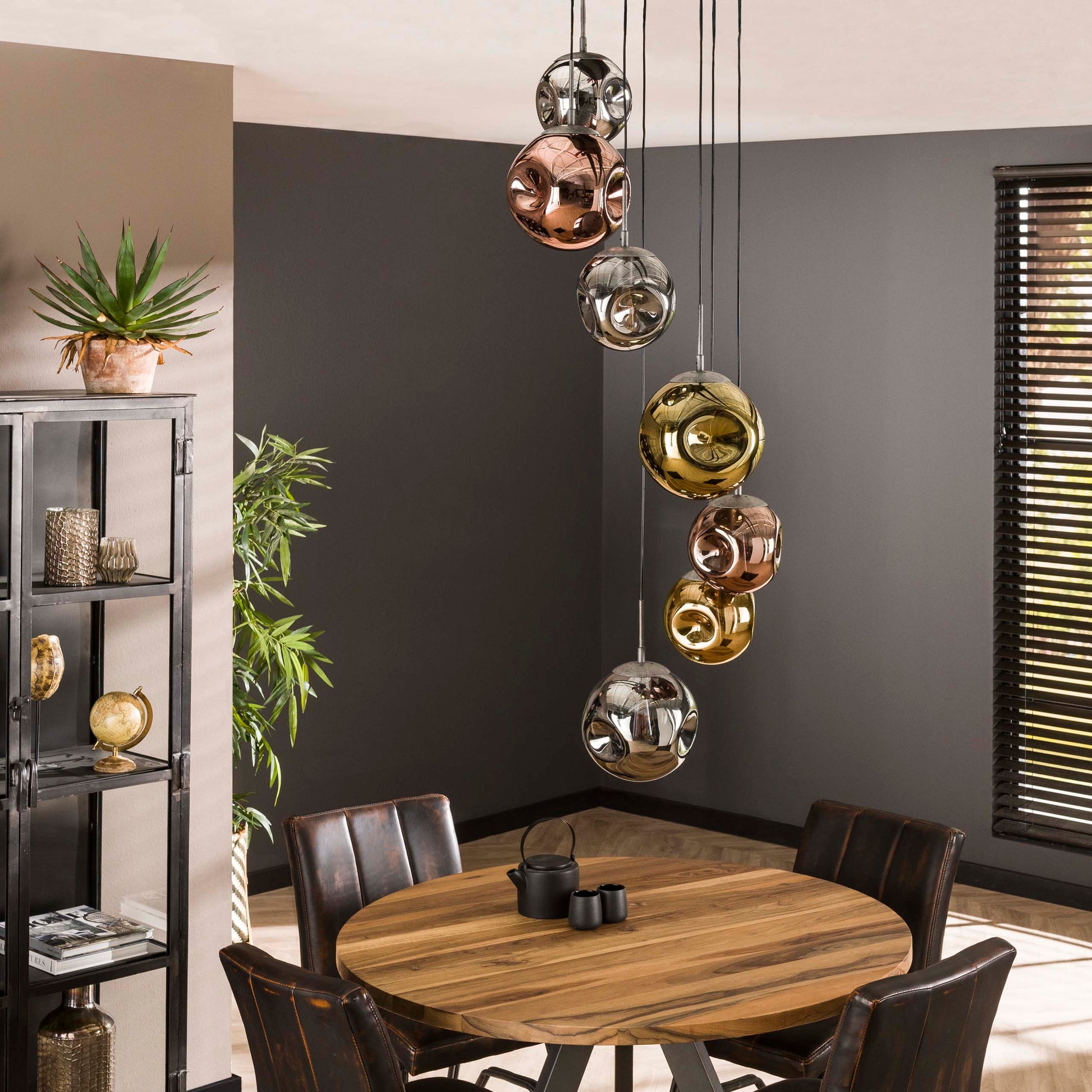 Pendelleuchte – 40×40×280 cm – Alt Silber | Modell N0424