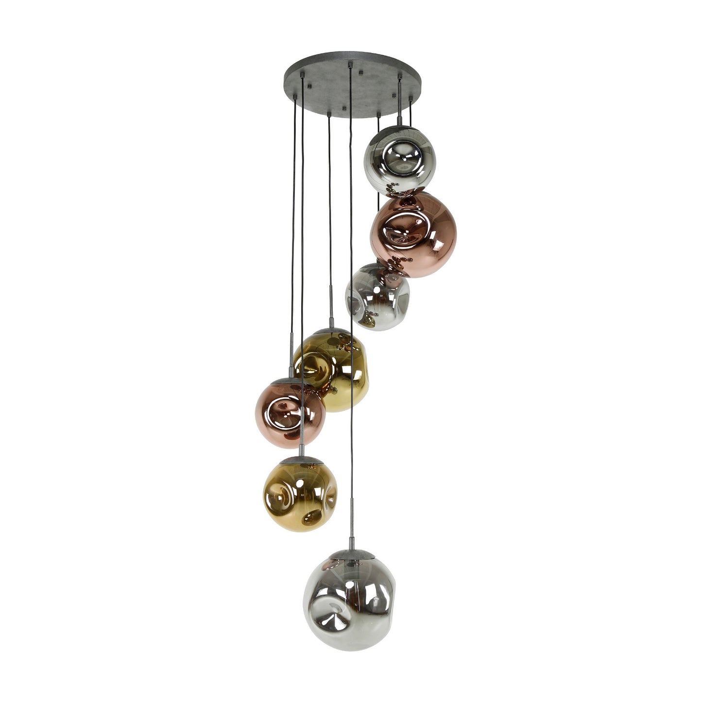 Pendelleuchte – 40×40×280 cm – Alt Silber | Modell N0424