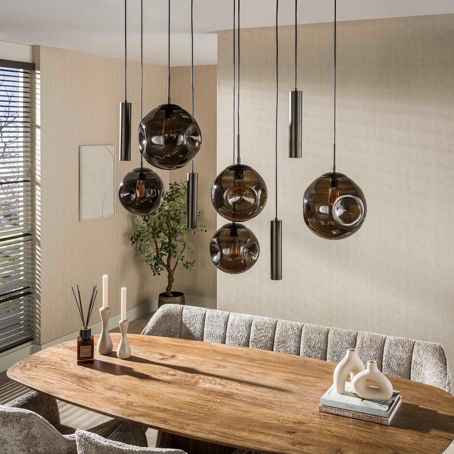 Pendelleuchte – 133×60×150 cm – Sienna braun | Modell N0426