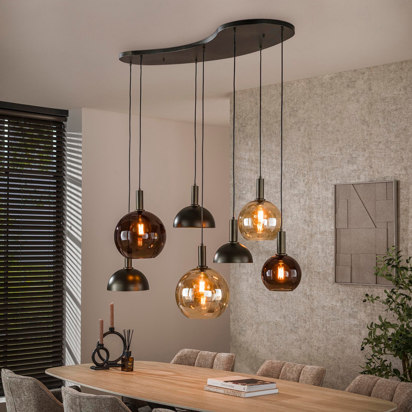 Pendelleuchte – 145×55×150 cm – Sienna braun | Modell N0430