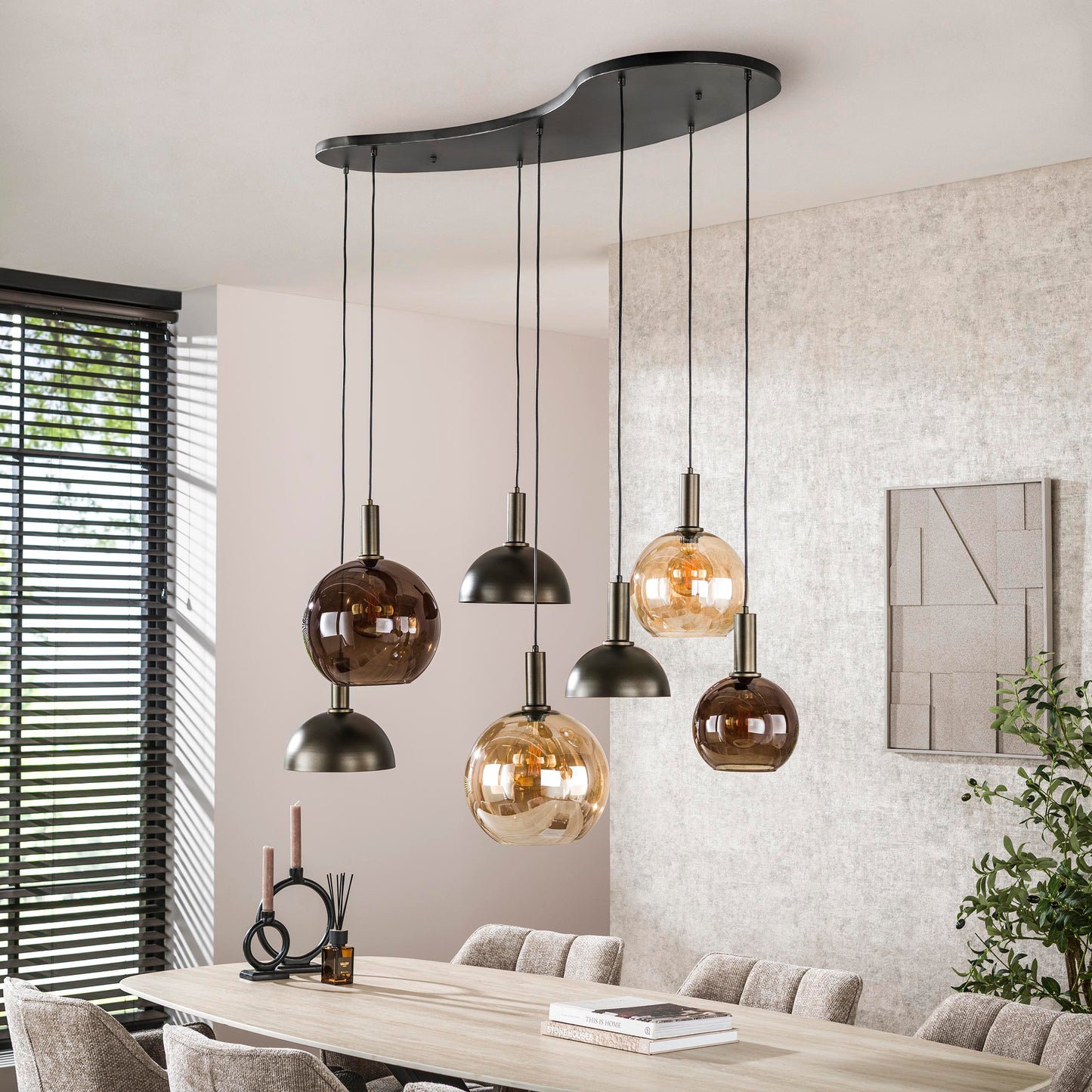 Pendelleuchte – 145×55×150 cm – Sienna braun | Modell N0430
