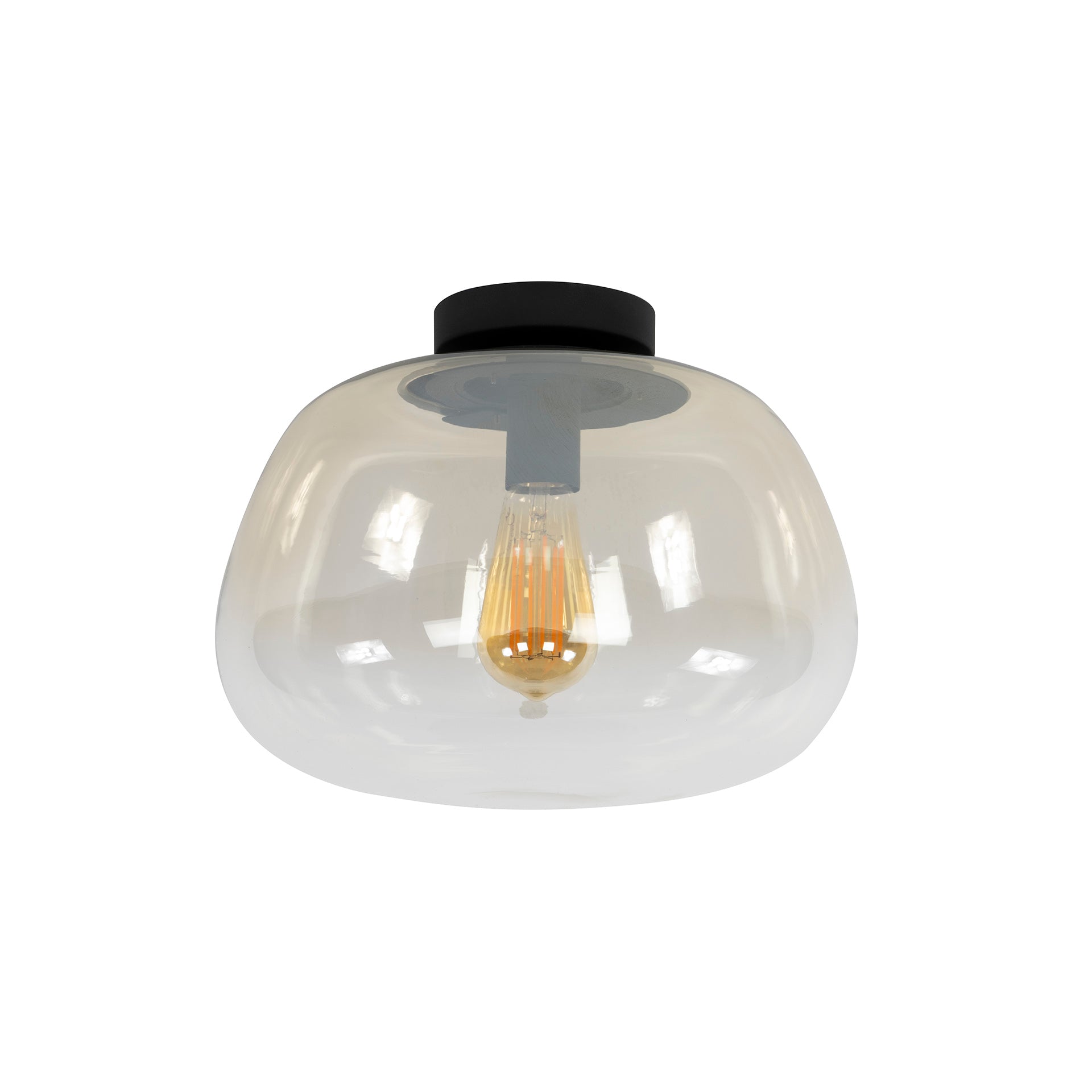 Deckenleuchte – 36×36×22 cm – Amberfarbenes Glas | Modell N0451