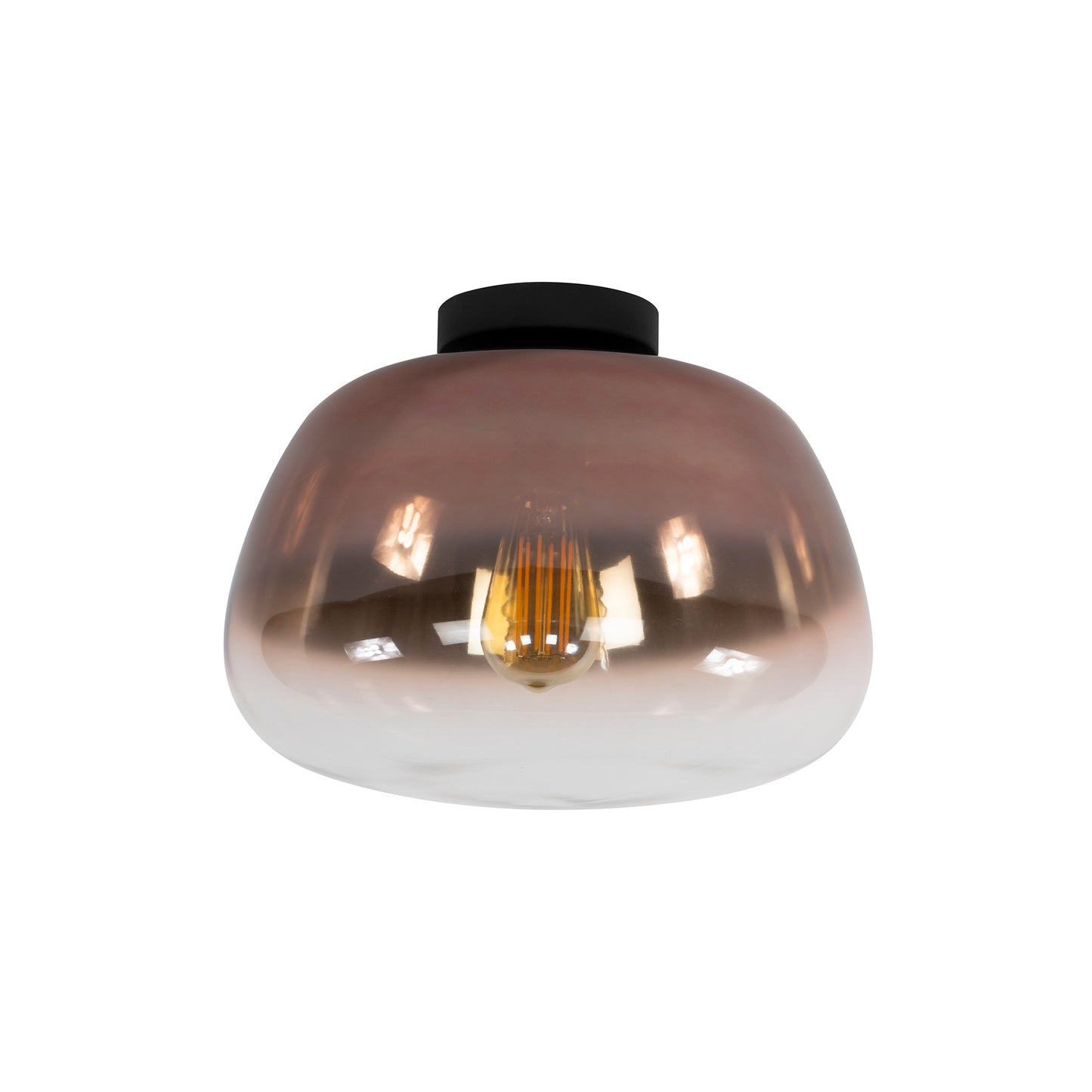 Deckenleuchte – 36×36×22 cm – Amberfarbenes Glas | Modell N0451