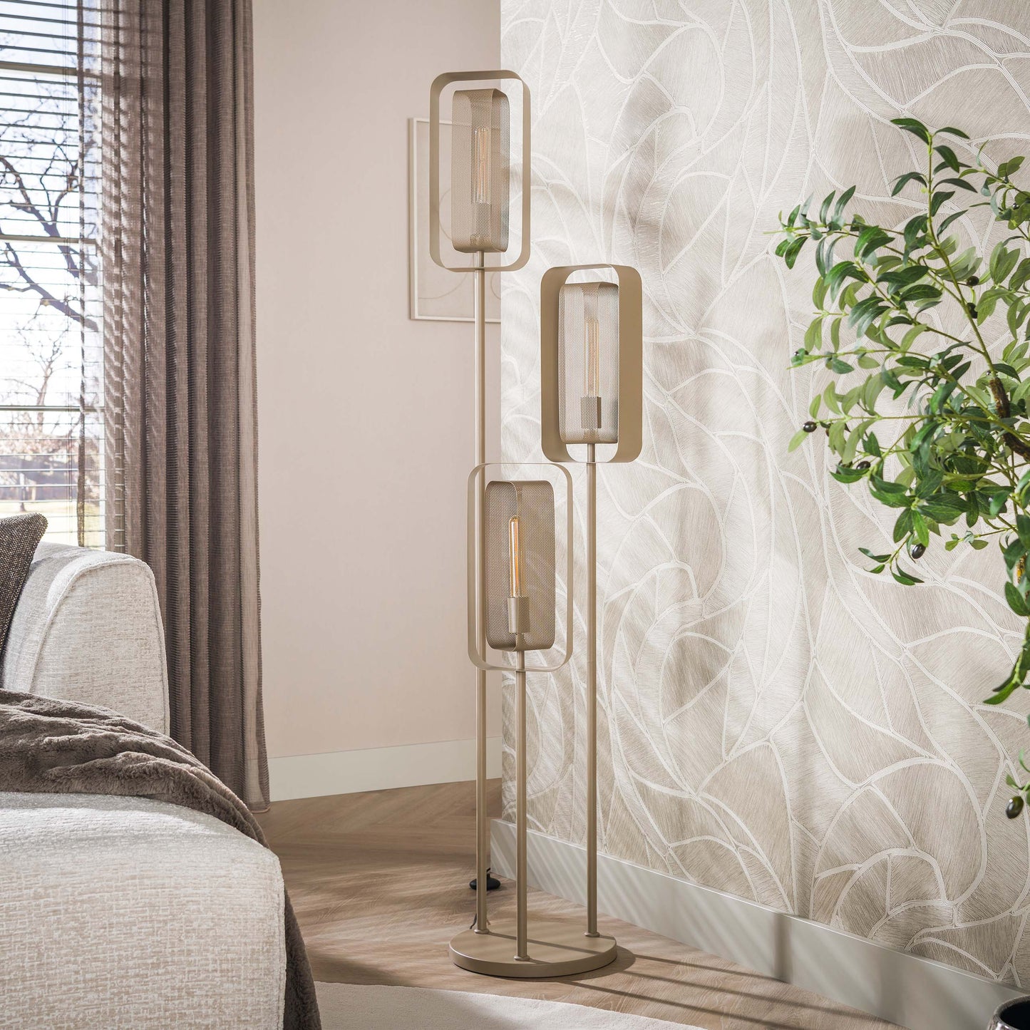 Stehleuchte – 42×42×170 cm – Beige | Modell N0461