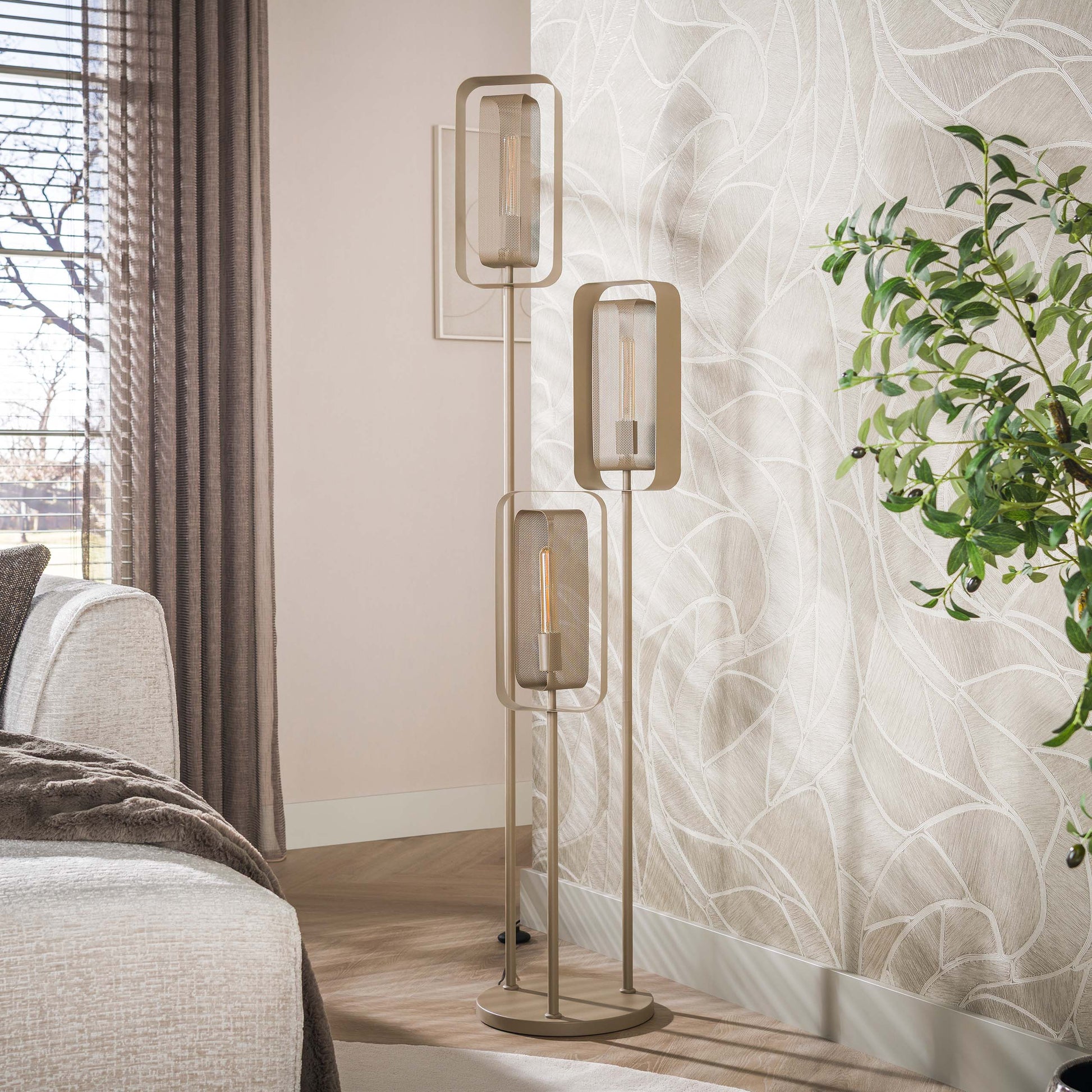 Stehleuchte – 42×42×170 cm – Beige | Modell N0461