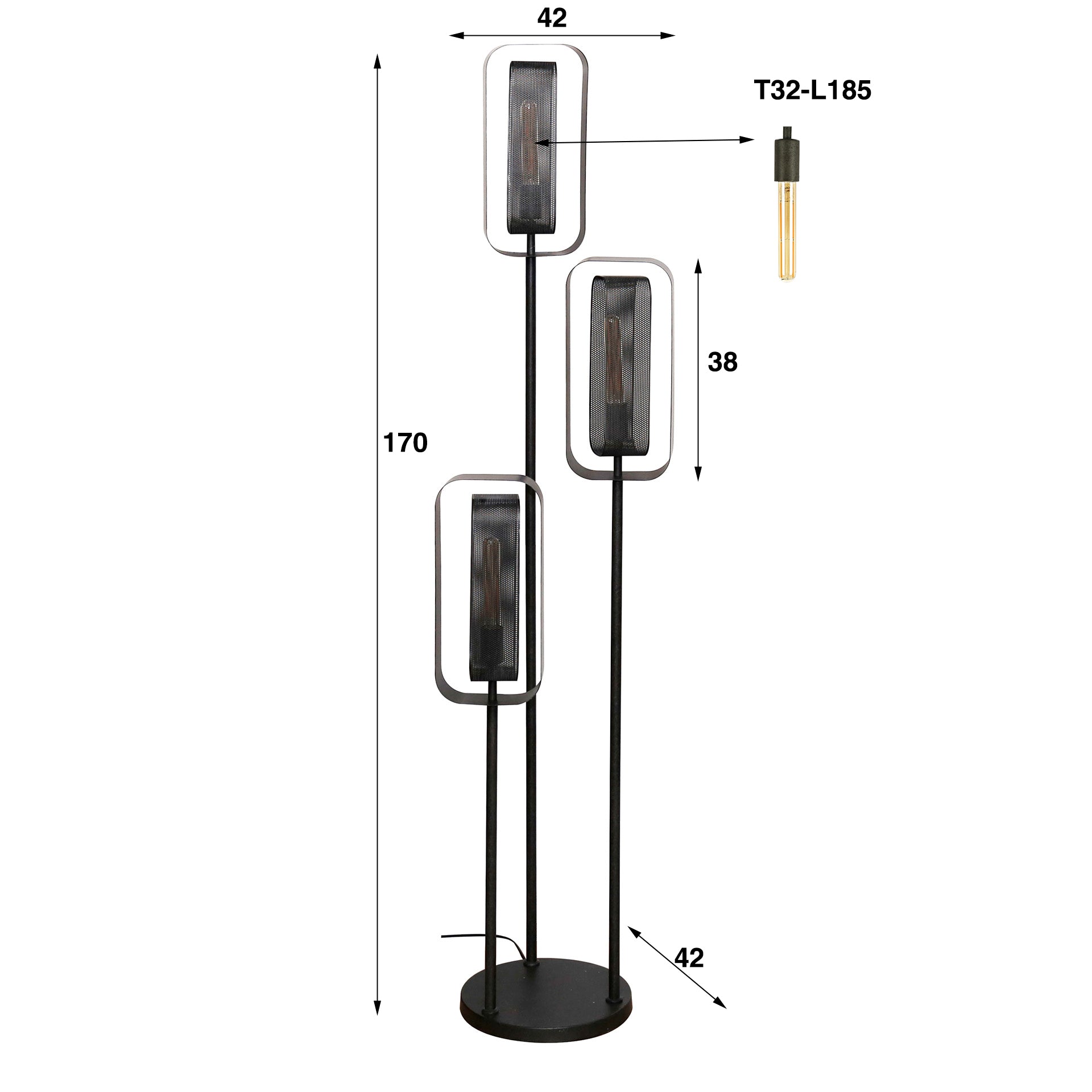 Stehleuchte – 42×42×170 cm – Beige | Modell N0461