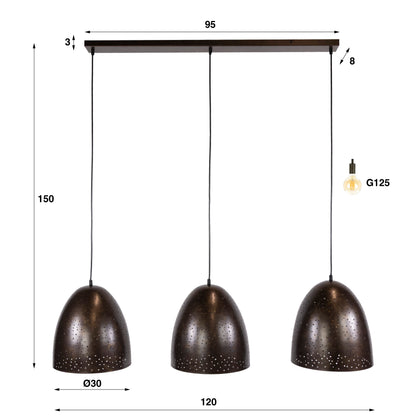 Pendelleuchte – 120×30×150 cm – Charcoal | Modell N0464