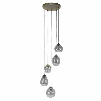 Pendelleuchte – 43×43×150 cm – Amberfarbenes Glas | Modell N0469
