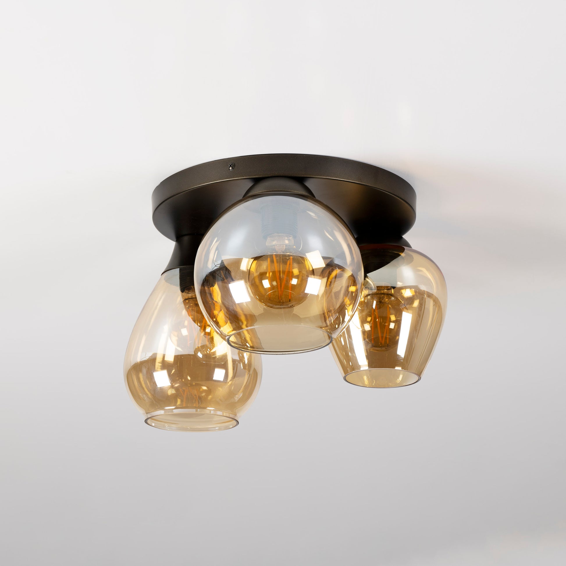 Deckenleuchte – 41×41×24 cm – Amberfarbenes Glas | Modell N0470
