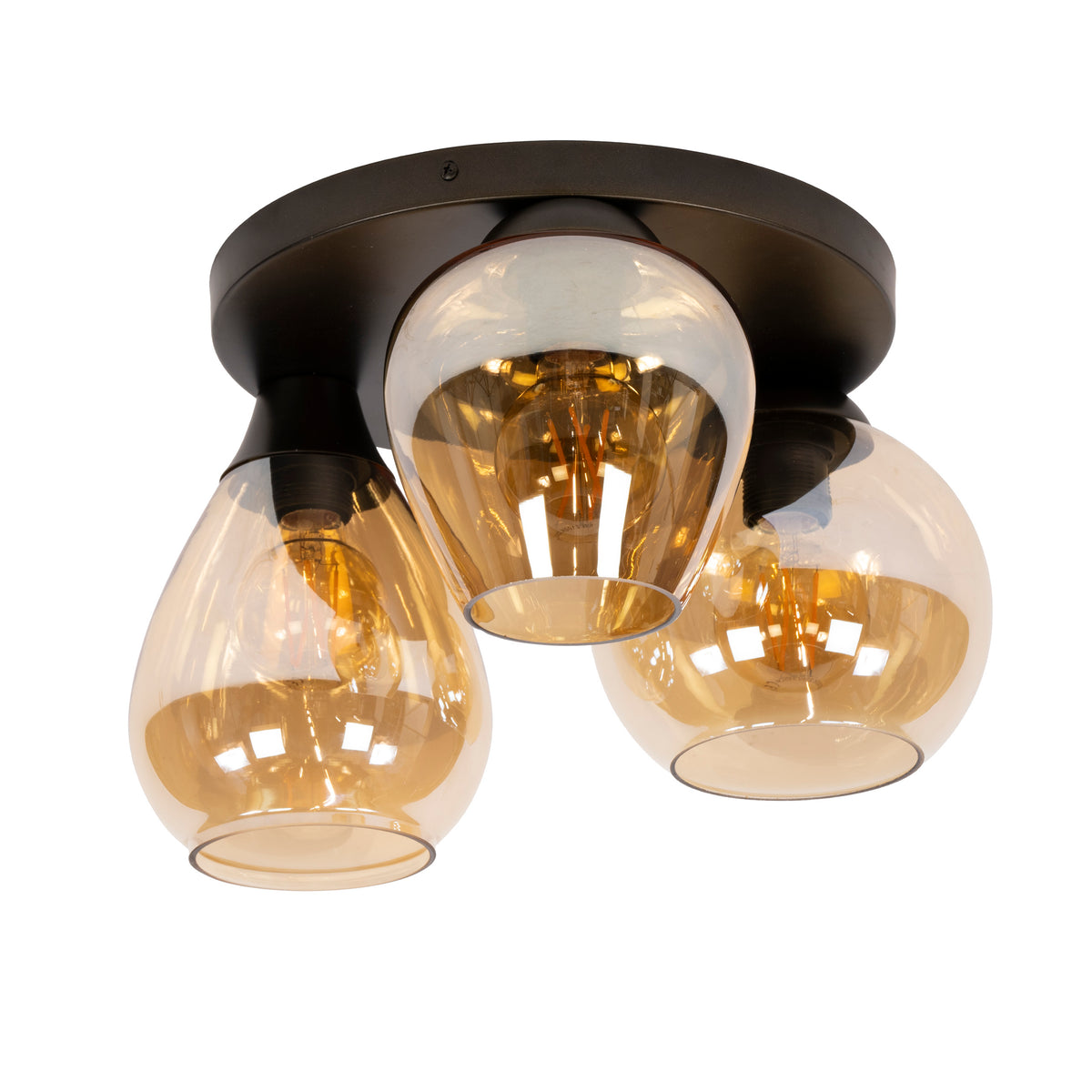Deckenleuchte – 41×41×24 cm – Amberfarbenes Glas | Modell N0470