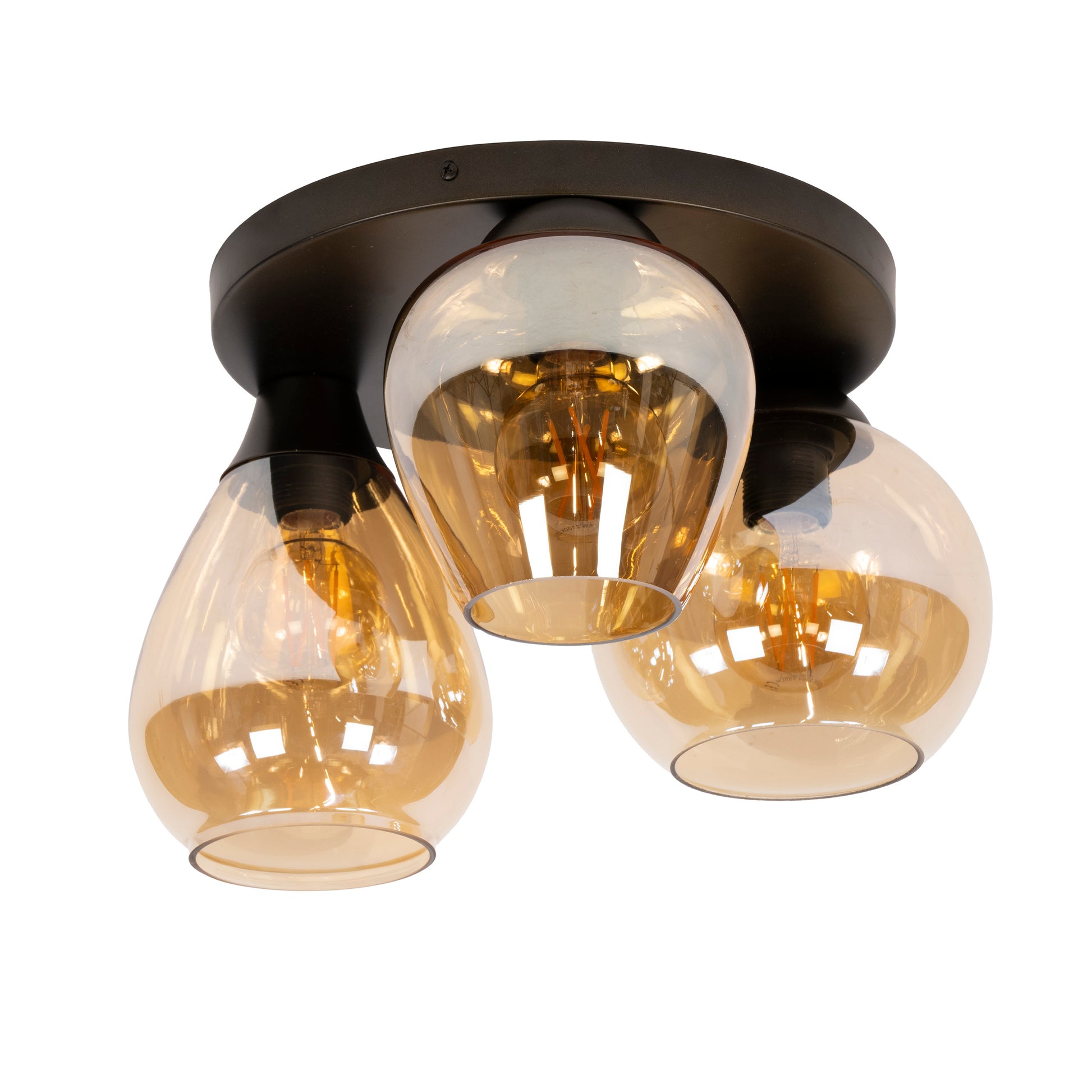 Deckenleuchte – 41×41×24 cm – Amberfarbenes Glas | Modell N0470