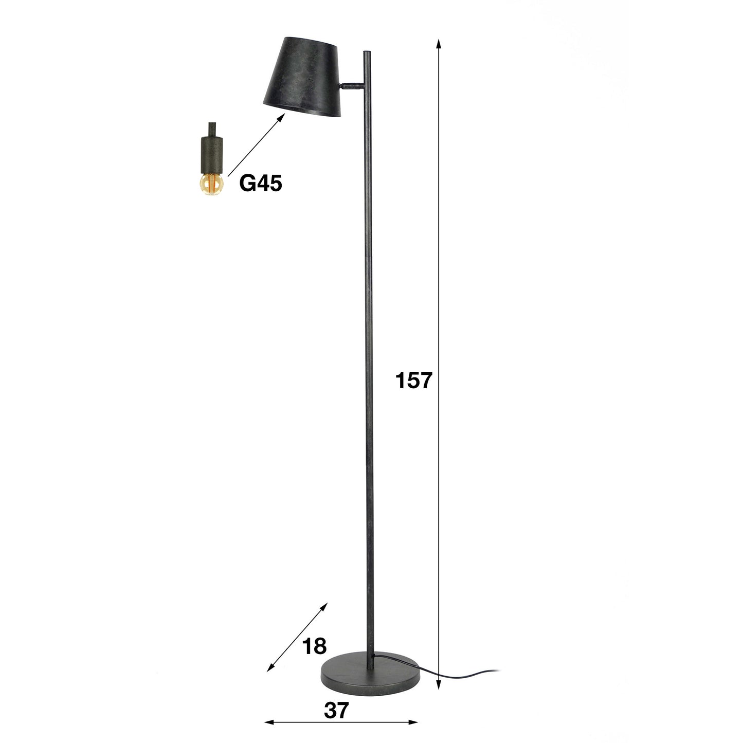 Stehleuchte – 37×18×157 cm – Charcoal | Modell N0484