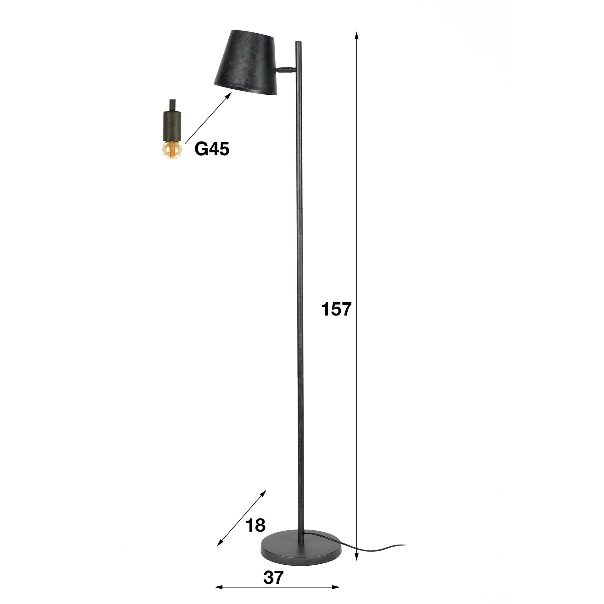Stehleuchte – 37×18×157 cm – Charcoal | Modell N0484