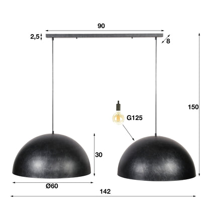 Pendelleuchte – 142×60×150 cm – Charcoal | Modell N0489