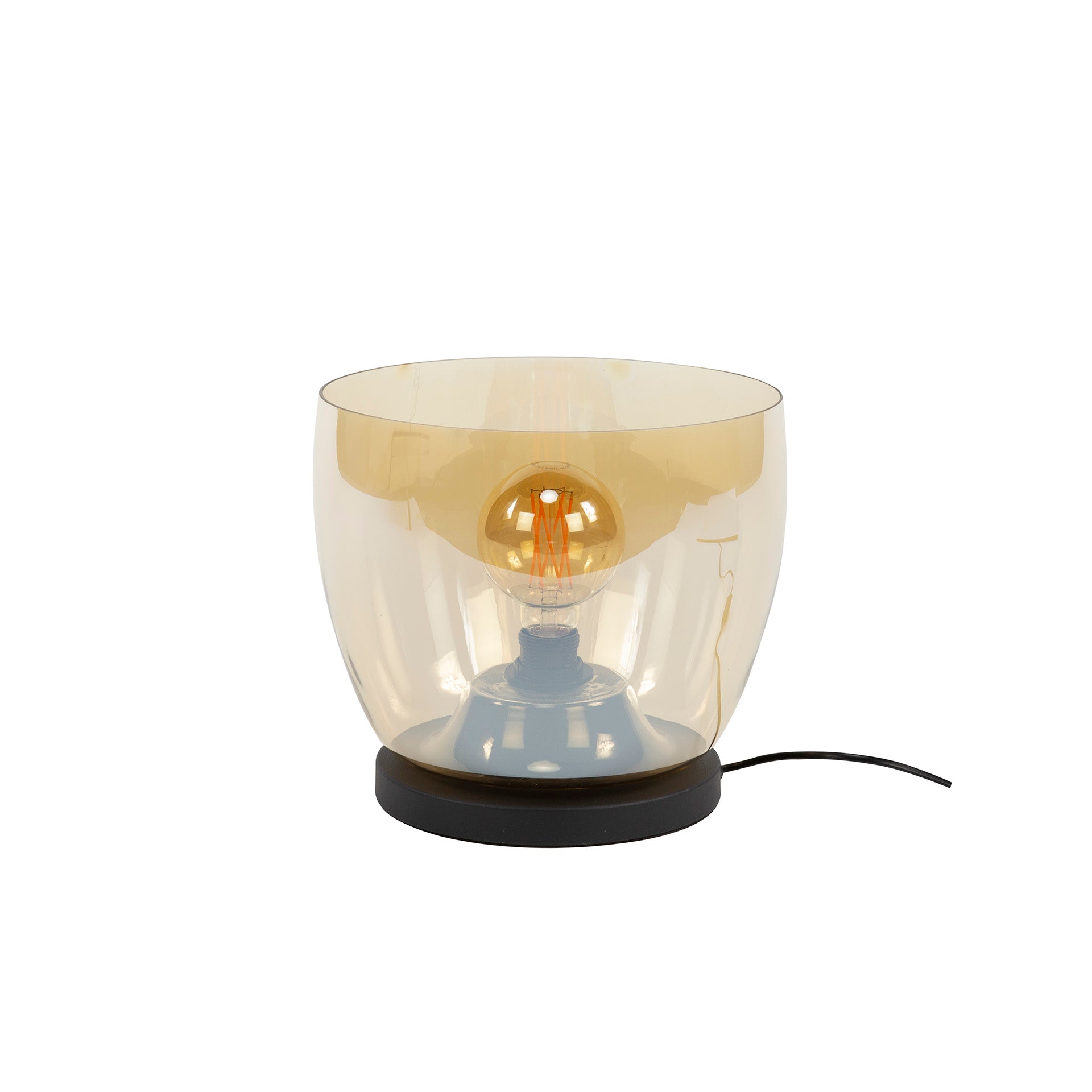 Stehleuchte – 29×29×27 cm – Amberfarbenes Glas | Modell N0490
