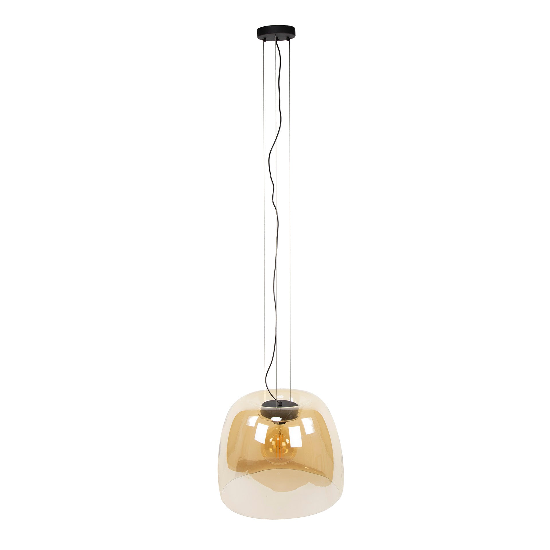 Pendelleuchte – 48×48×150 cm – Amberfarbenes Glas | Modell N0495