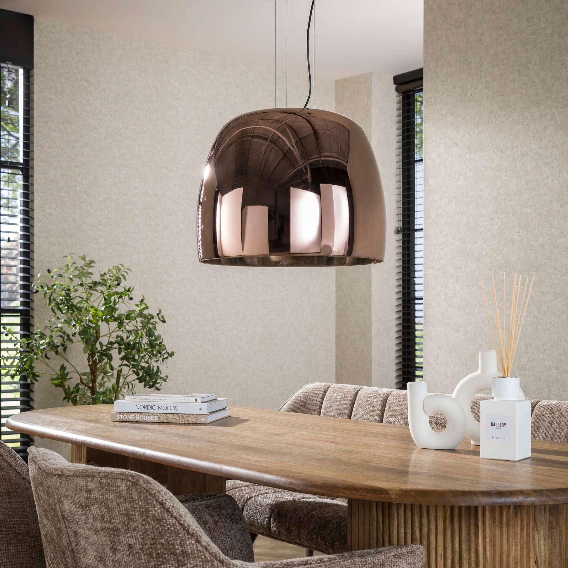 Pendelleuchte – 48×48×150 cm – Amberfarbenes Glas | Modell N0495