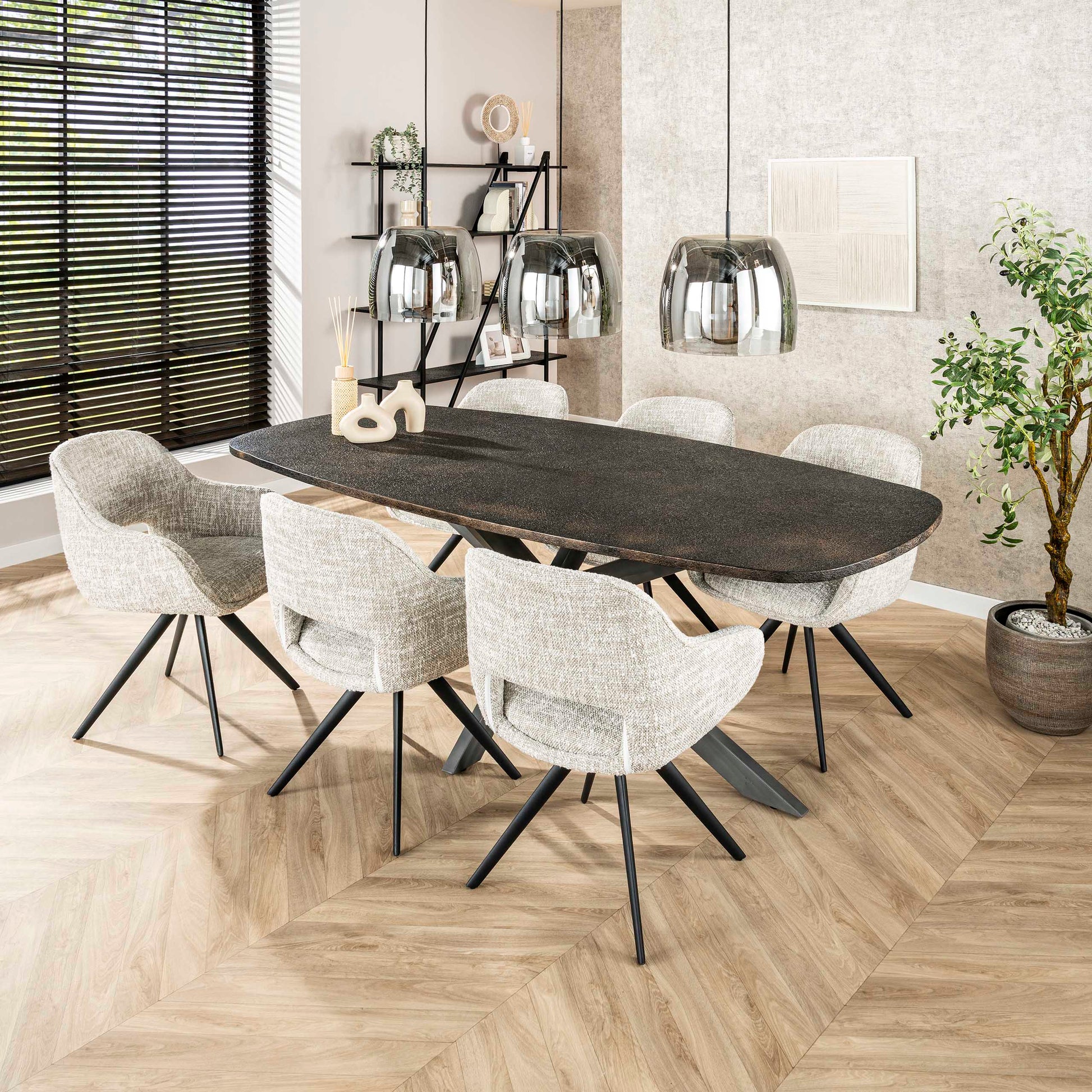 Pendelleuchte – 145×35×150 cm – Smoke grey Glas | Modell N0496