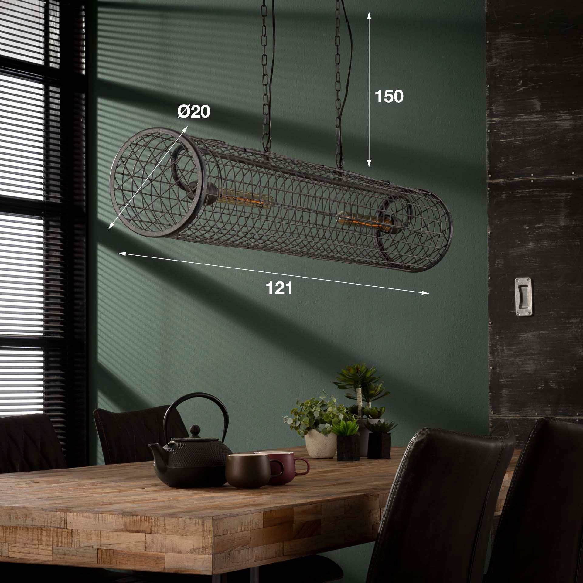 Pendelleuchte – 121×20×150 cm – Slate grey | Modell N0497