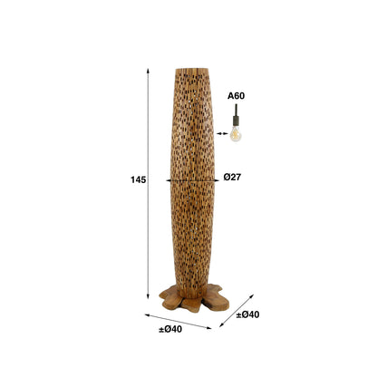 Stehleuchte – 40×40×145 cm – Massiv Teak | Modell N0498