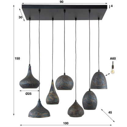 Pendelleuchte – 100×45×150 cm – Schwarzbraun | Modell N0500