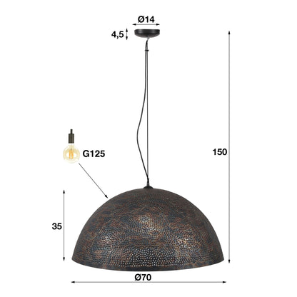 Pendelleuchte – 70×70×150 cm – Schwarzbraun | Modell N0502