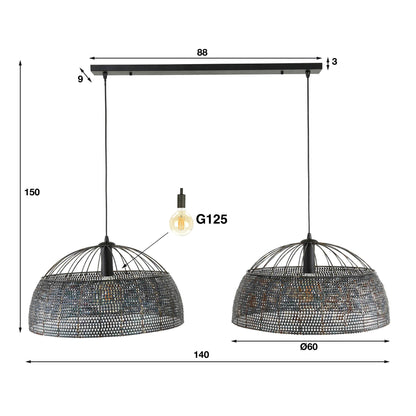Pendelleuchte – 140×60×150 cm – Schwarzbraun | Modell N0508
