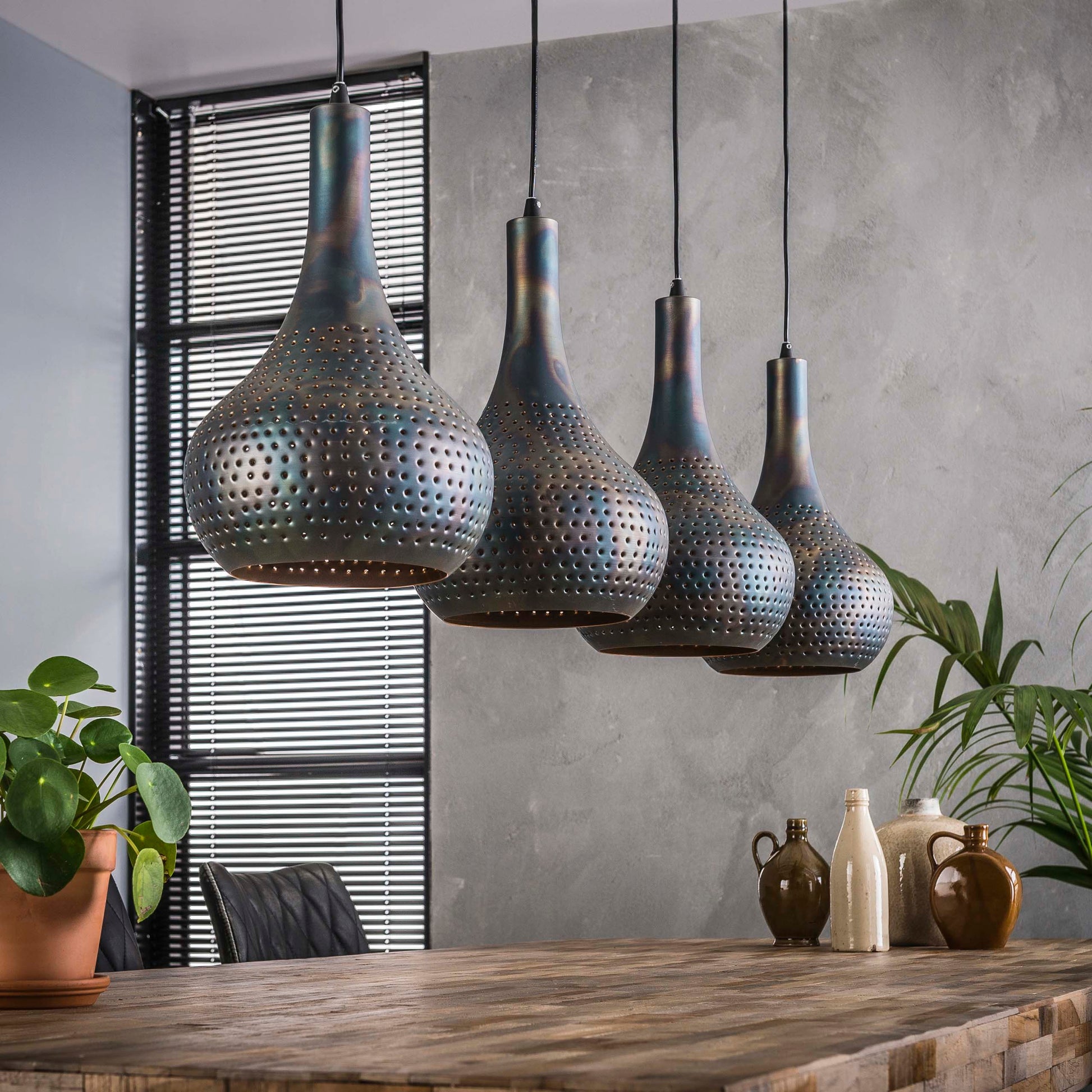 Pendelleuchte – 130×25×150 cm – Schwarzbraun | Modell N0511