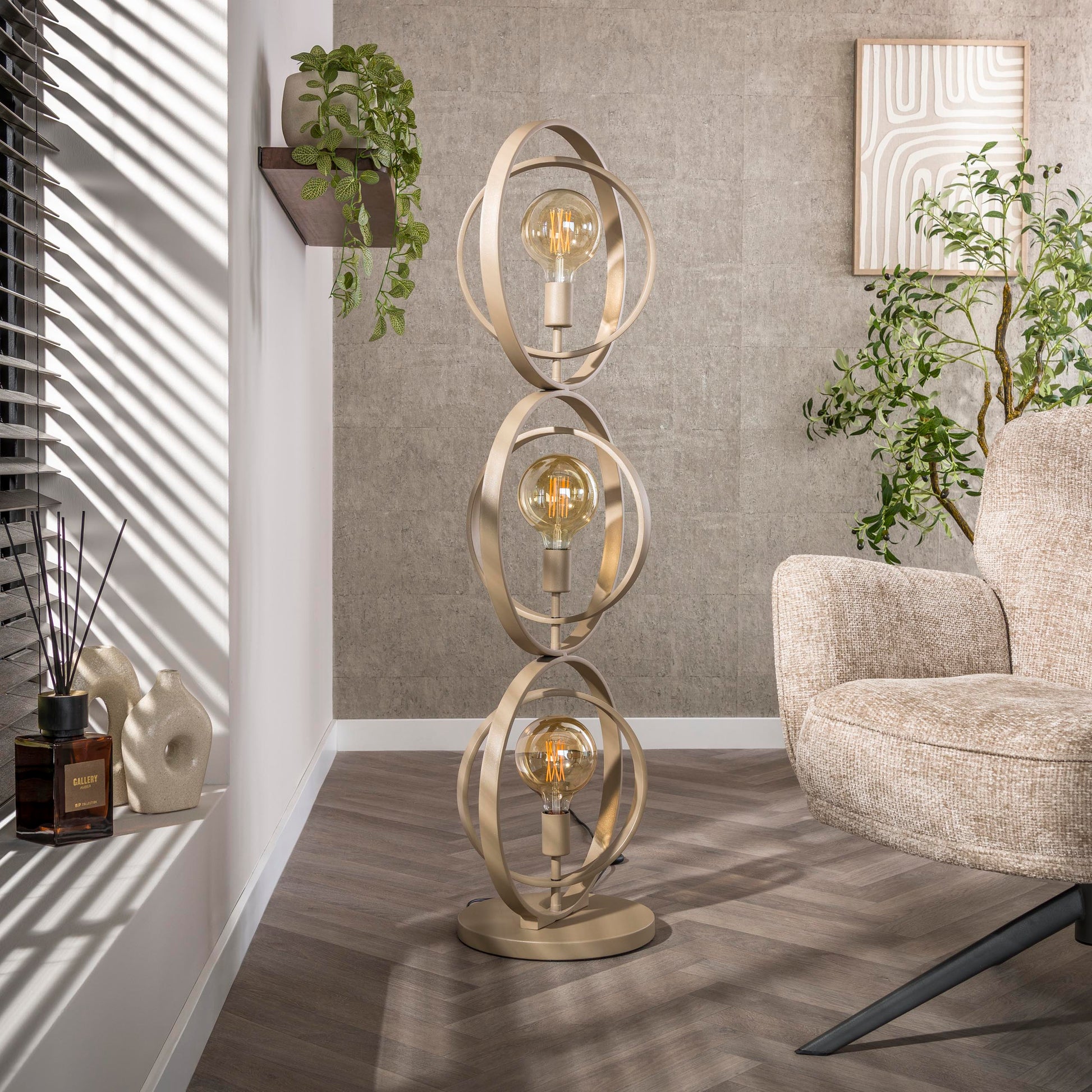 Stehleuchte – 40×30×124 cm – Beige | Modell N0519