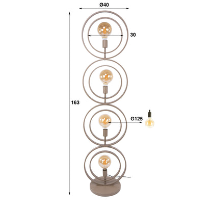 Stehleuchte – 40×30×163 cm – Beige | Modell N0520