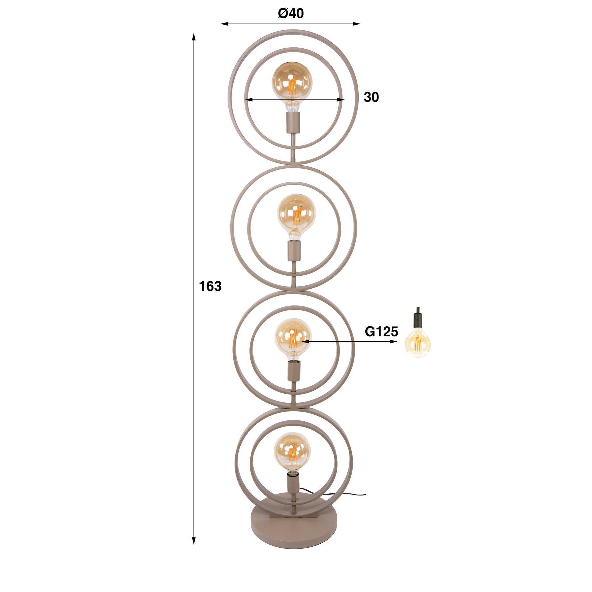 Stehleuchte – 40×30×163 cm – Beige | Modell N0520