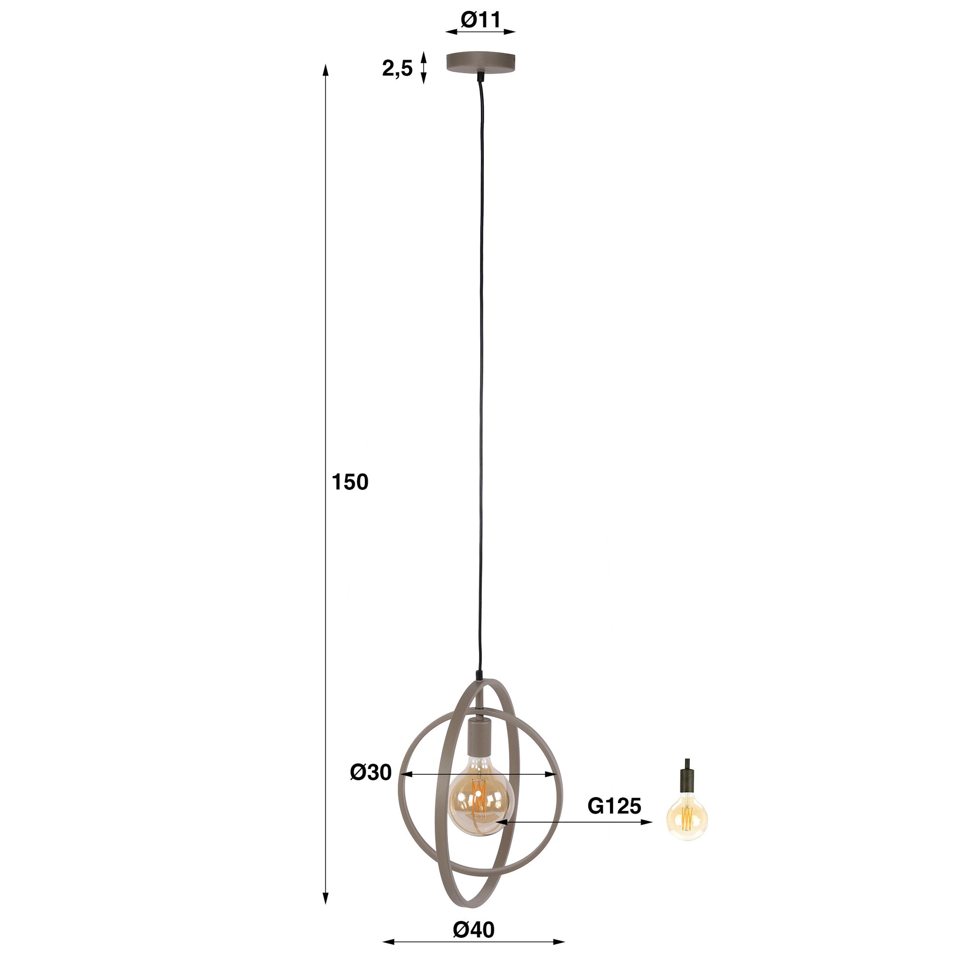 Pendelleuchte – 40×30×150 cm – Beige | Modell N0521