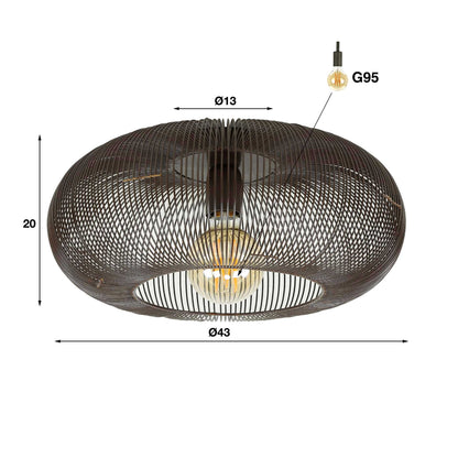 Deckenleuchte – 43×43×20 cm – Schwarznickel | Modell N0529