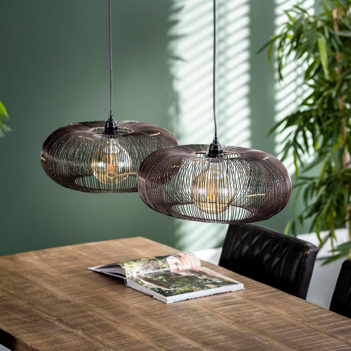 Pendelleuchte – 102×43×150 cm – Schwarznickel | Modell N0531