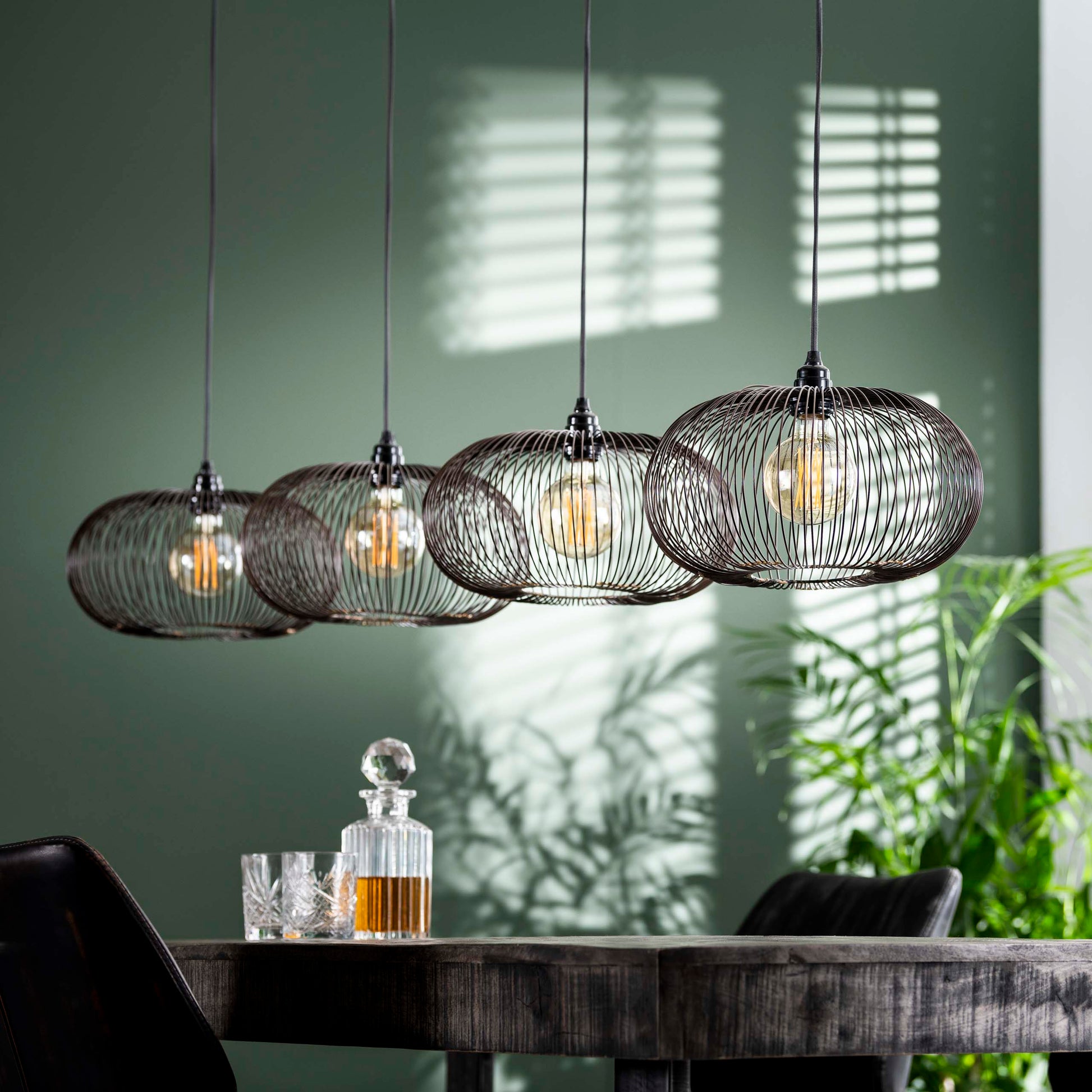 Pendelleuchte – 170×35×150 cm – Schwarznickel | Modell N0532