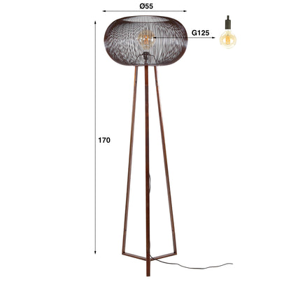 Stehleuchte – 55×55×170 cm – Schwarznickel | Modell N0533