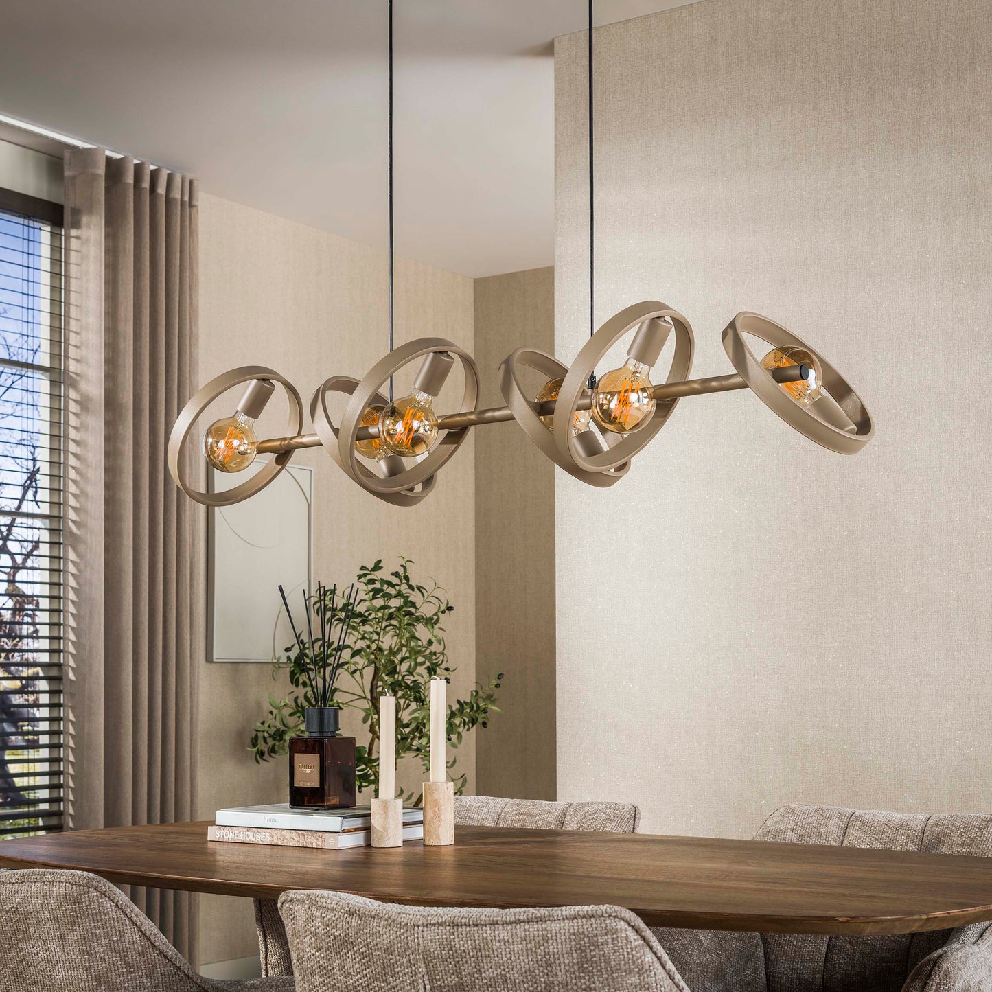 Pendelleuchte – 120×42×150 cm – Beige | Modell N0539