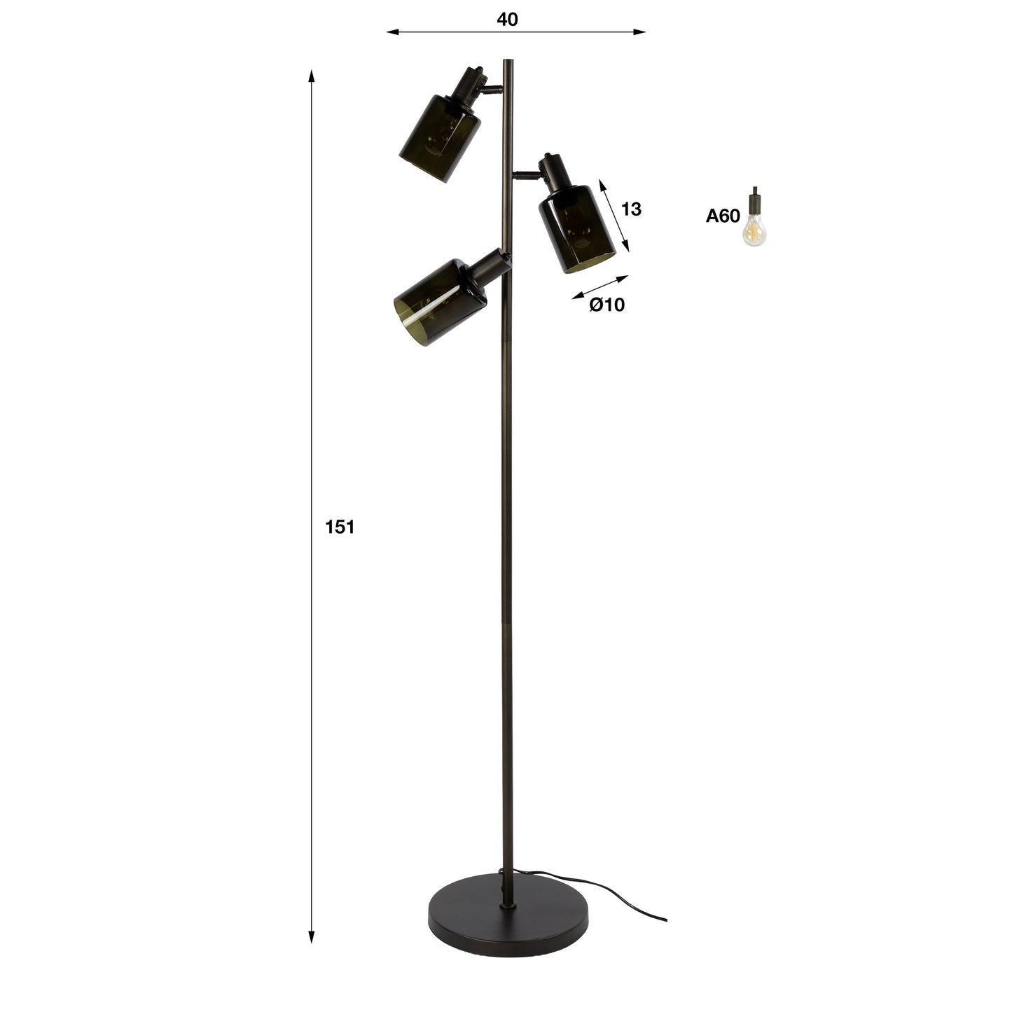 Stehleuchte – 40×40×151 cm – Sienna braun | Modell N0544