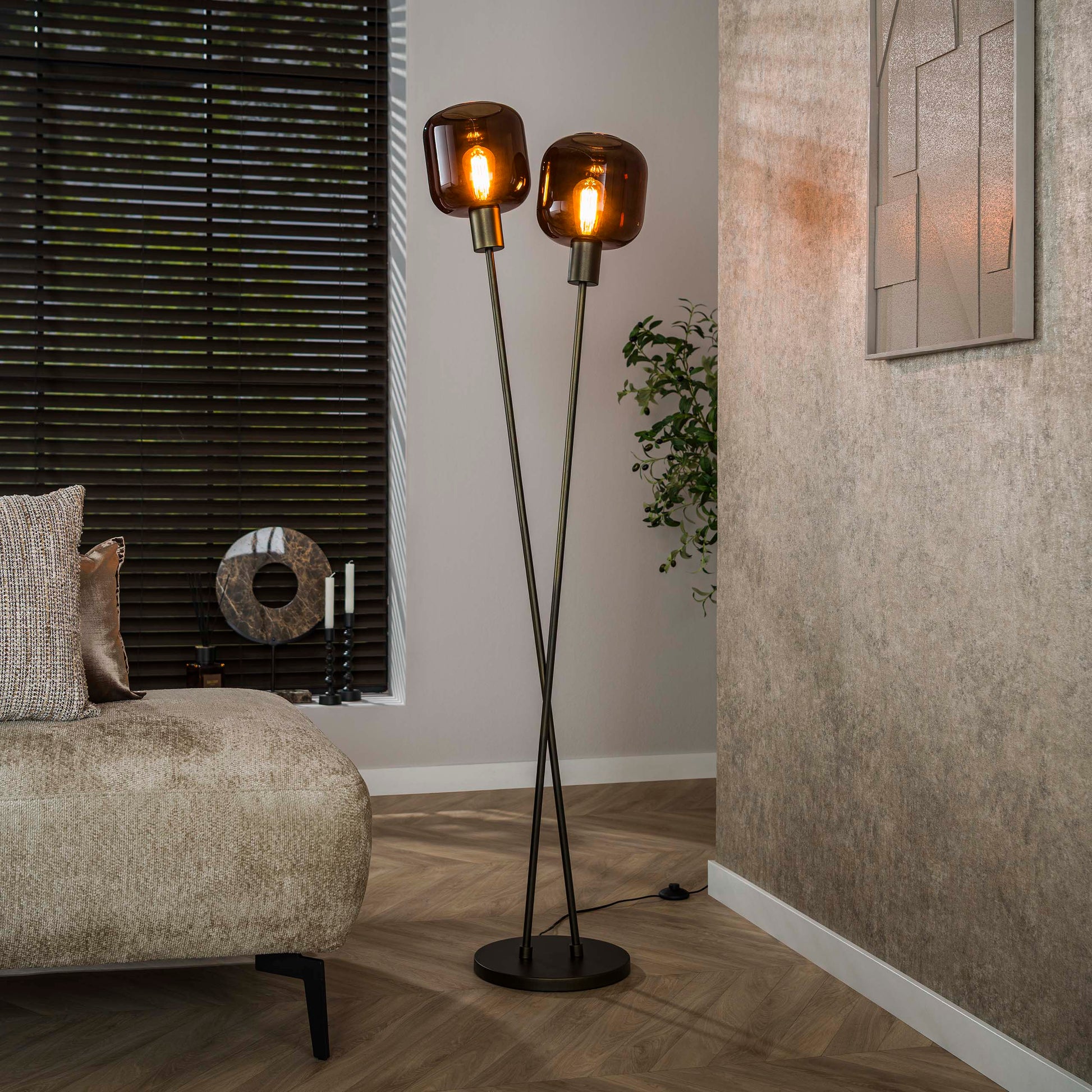 Stehleuchte – 46×30×167 cm – Sienna braun | Modell N0546