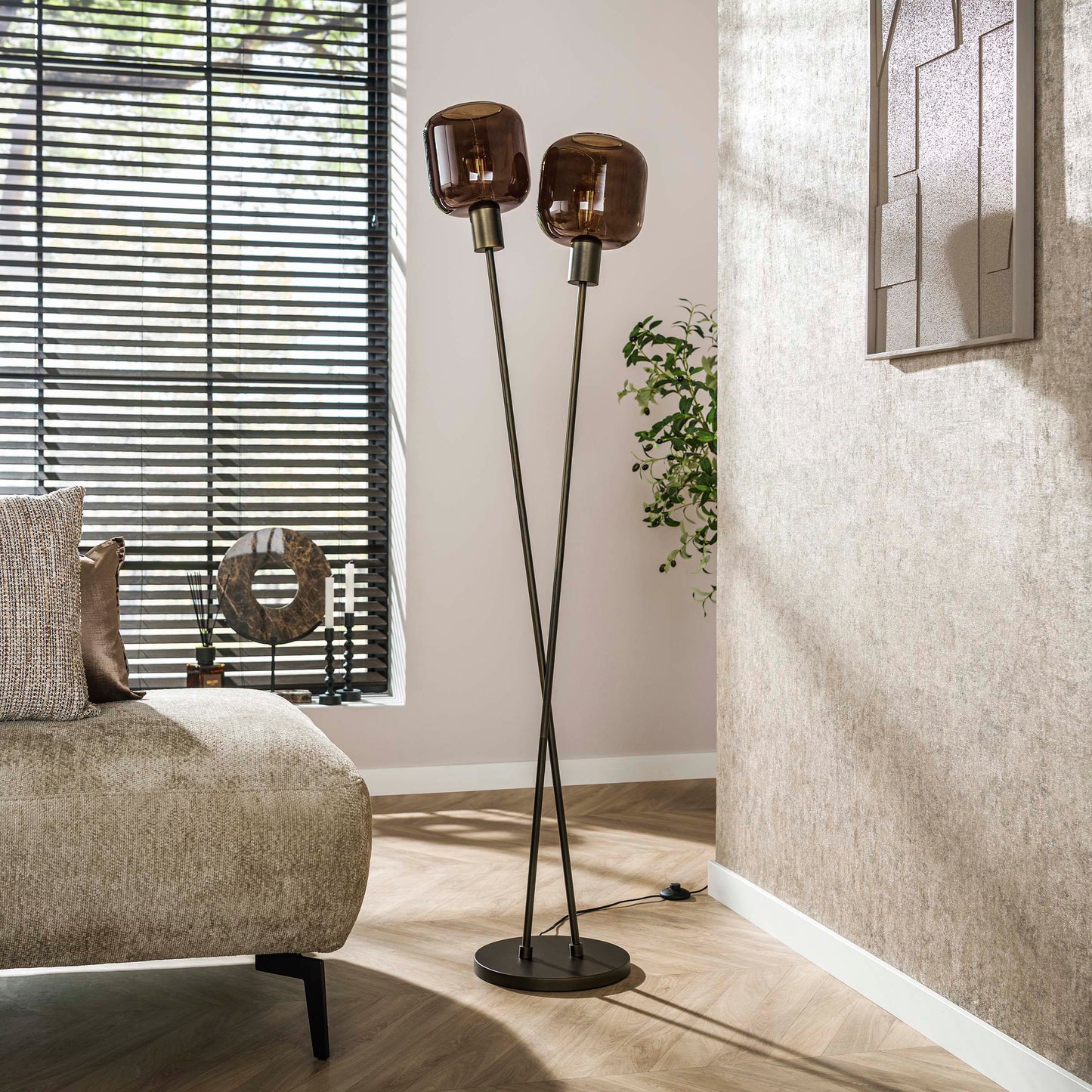 Stehleuchte – 46×30×167 cm – Sienna braun | Modell N0546