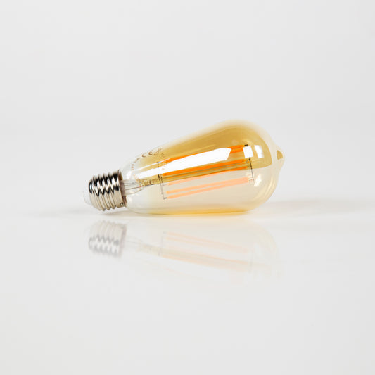 Leuchtmittel – led – 6,4×6,4×14 cm – Amberfarbenes Glas | Modell N0553