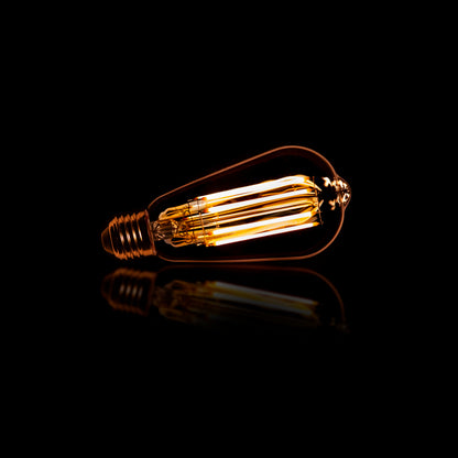 Leuchtmittel – led – 6,4×6,4×14 cm – Amberfarbenes Glas | Modell N0553