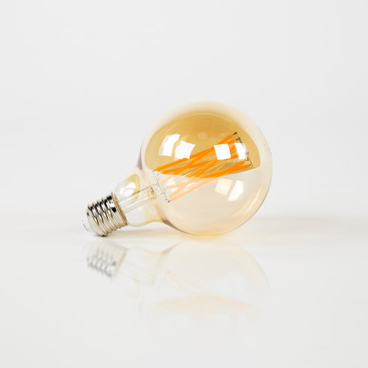 Leuchtmittel – led – 9,5×9,5×14 cm – Amberfarbenes Glas | Modell N0558