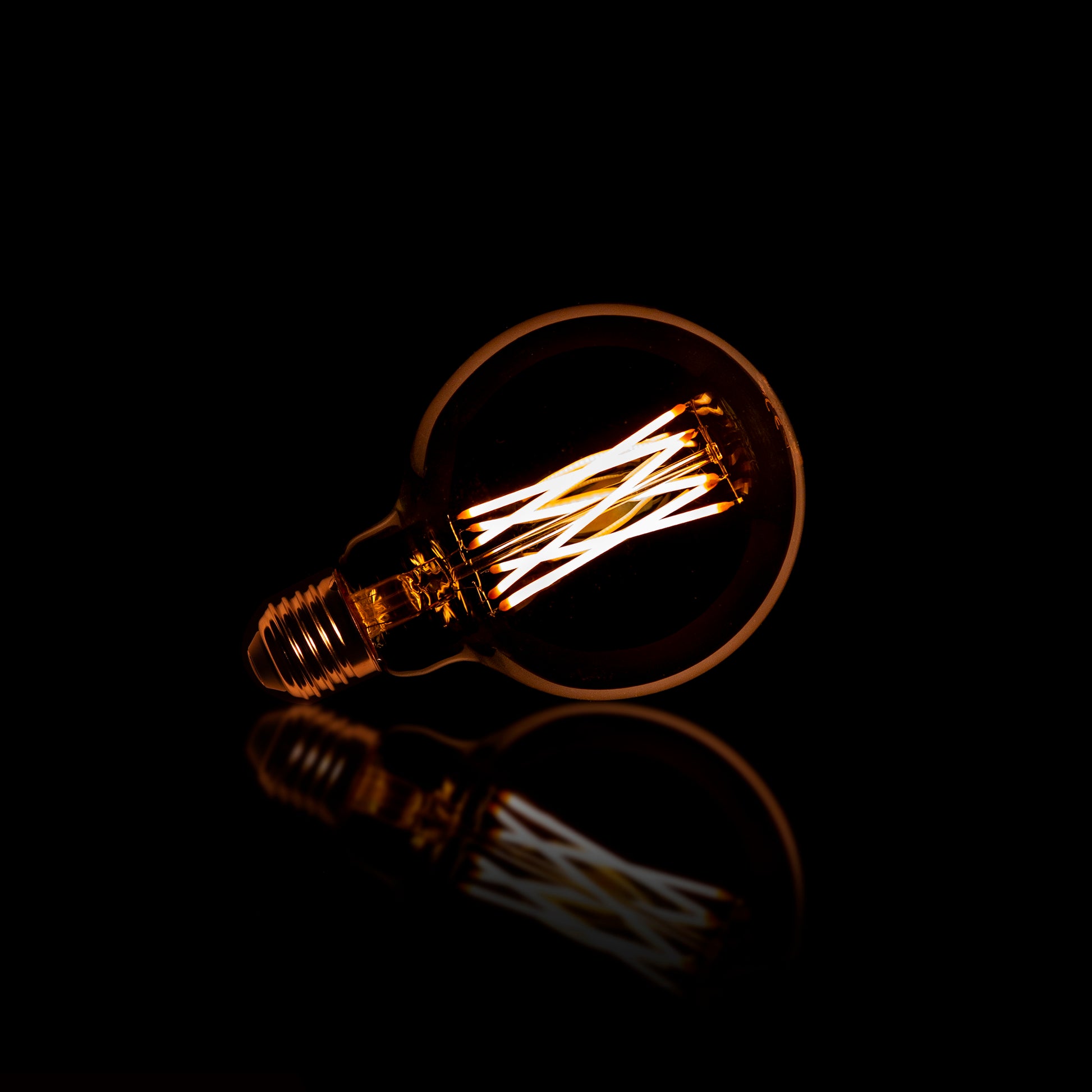 Leuchtmittel – led – 9,5×9,5×14 cm – Amberfarbenes Glas | Modell N0558