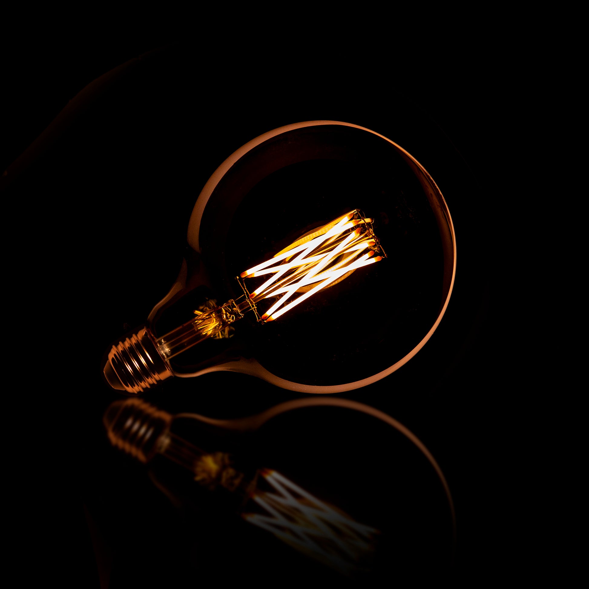 Leuchtmittel – led – 12,5×12,5×17,5 cm – Amberfarbenes Glas | Modell N0559