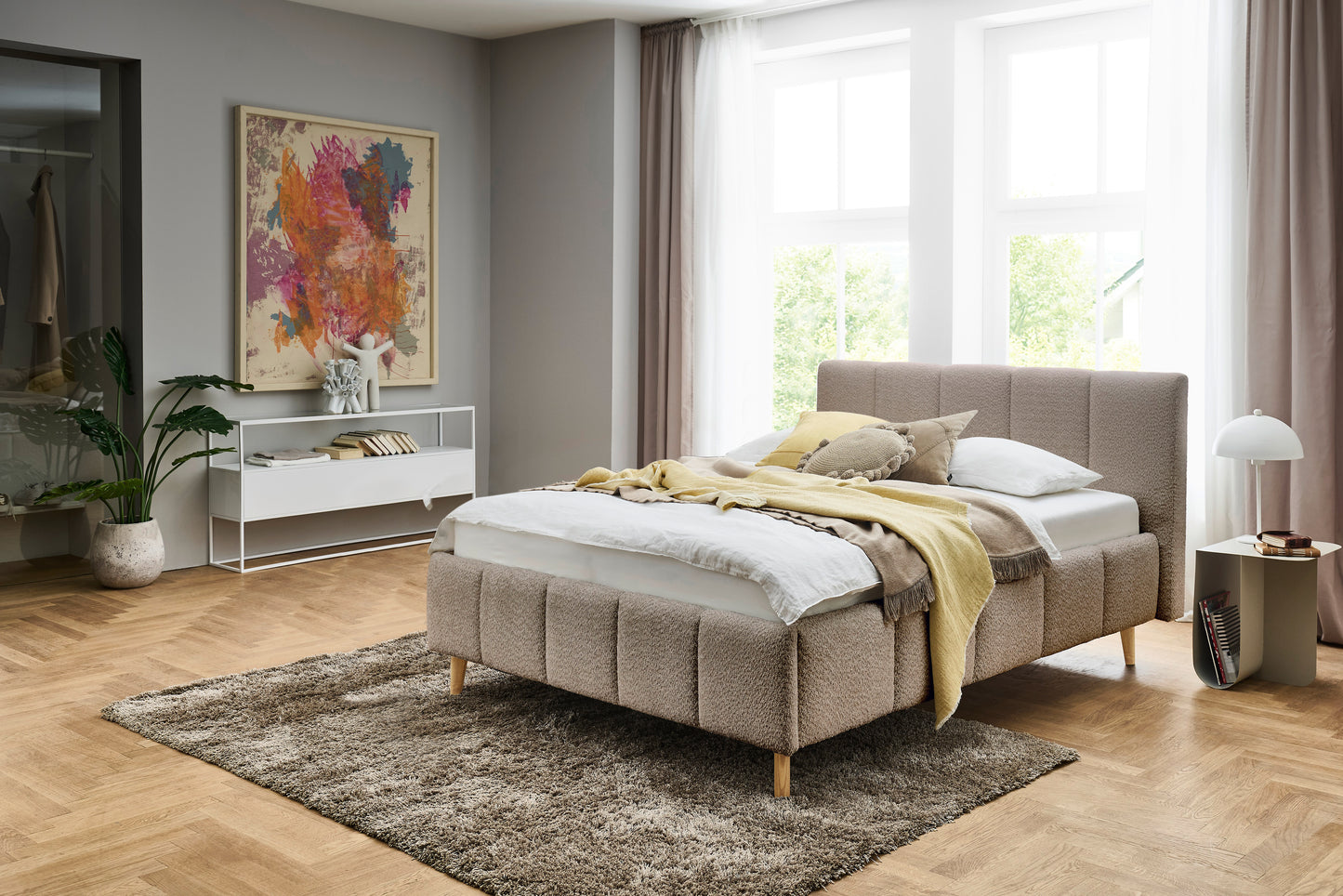 Polsterbett Alva – cappuccino Nr. 04 – 140x200 cm – Produktbild