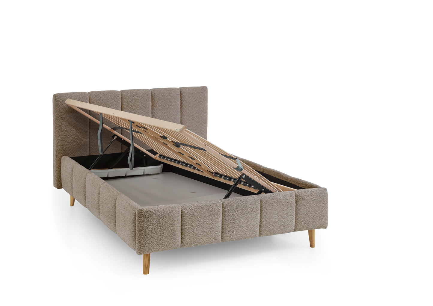 Polsterbett Alva inkl. Bettkasten von meise.möbel – cappuccino Nr. 04 – 140x200 cm – Bettkasten / Funktion