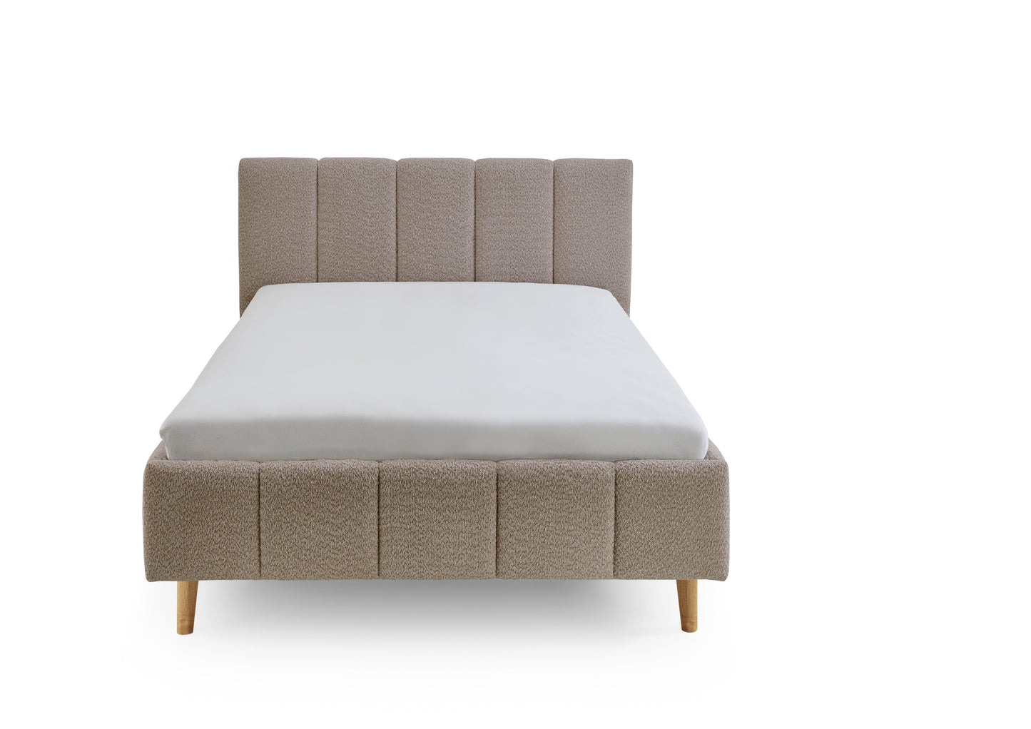 Polsterbett Alva – cappuccino Nr. 04 – 140x200 cm – Frontalansicht